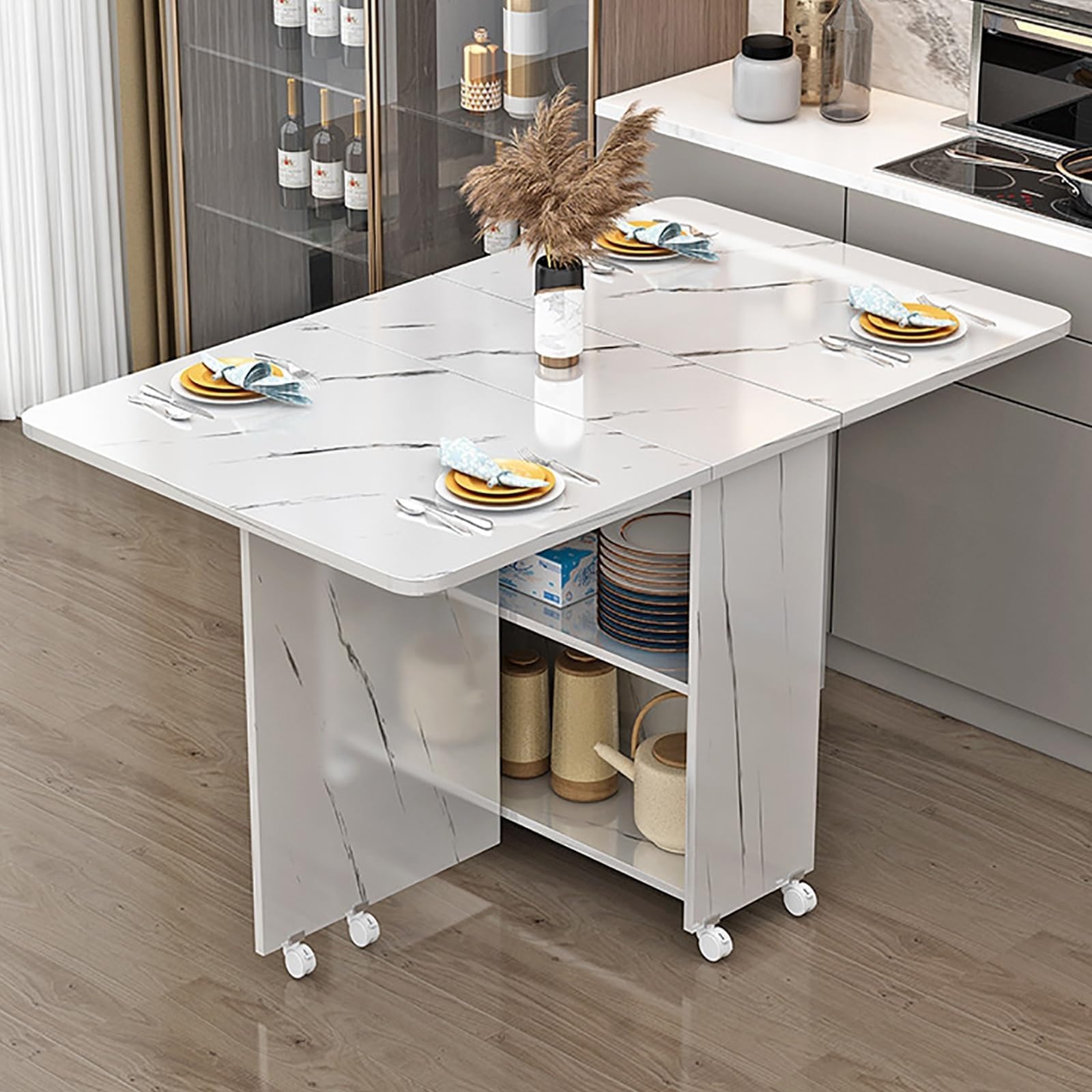 Amazon.com - Expandable Fall Leaf Folding Dining Table, Expandable